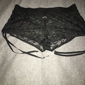 Beach wear see through laced shorts